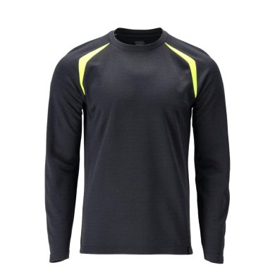 T-shirt långärmad, mörk marin/gul