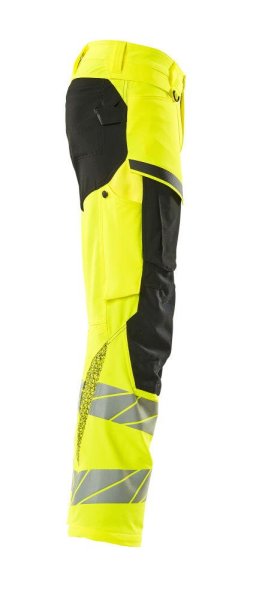 Zoom bild av Byxor med knäfickor, gul/svart