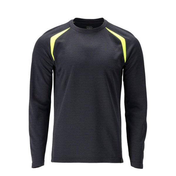 Zoom bild av T-shirt långärmad, mörk marin/gul